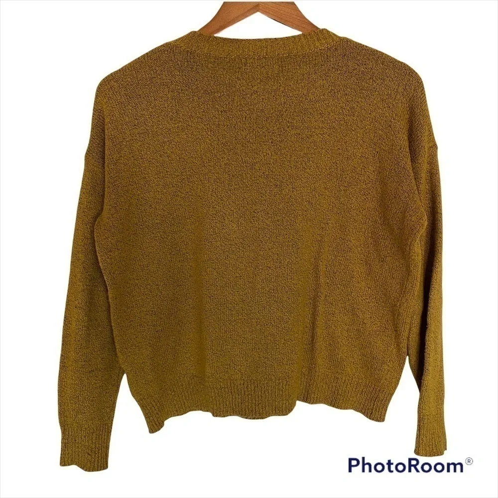 Emory Park Raz Slouchy Crew Neck Pullover Mustard Sweater, Size X Small